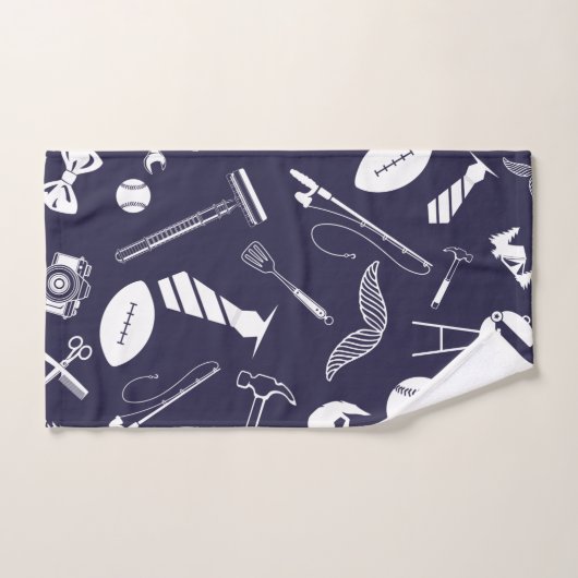 Navy Blue Vaderdag Bad Handdoek (Handdoek)