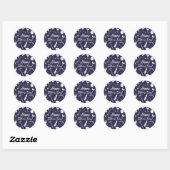 Navy Blue Vaderdag Ronde Sticker (Vel)