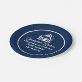 Navy Blue Vastgoedbedrijf Aangepaste Makelaar Fees Papieren Bordje (Gekanteld)