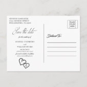 Navy Blue Vellum Photo Weddenschap Save the Date Aankondigingskaart (Achterkant)