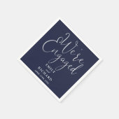 Navy Blue Verloving Script Verloving Feest Servet (Hoek)