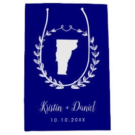 Navy Blue Vermont Map Wedding Welcome Swag Medium Cadeauzakje