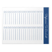 Navy Blue Vertical 8.5x11 Two Column Checklist Notitieblok (Voorkant)