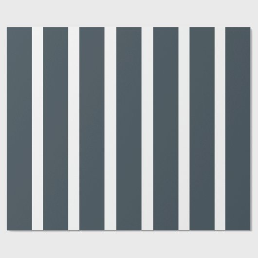 Navy Blue Vertical Stripes Cadeaupapier (Vlak)