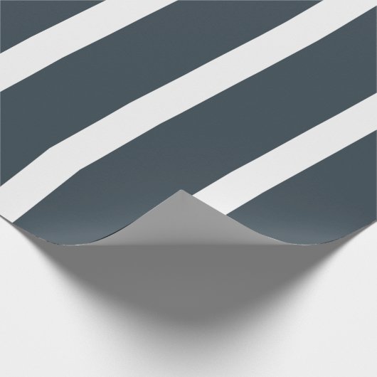 Navy Blue Vertical Stripes Cadeaupapier (Hoek)