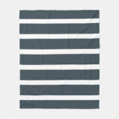 Navy Blue Vertical Stripes Fleece Deken (Voorkant)