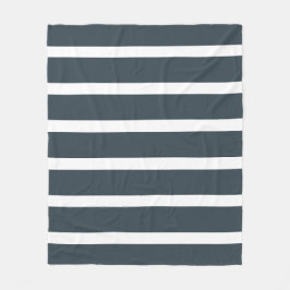Navy Blue Vertical Stripes Fleece Deken