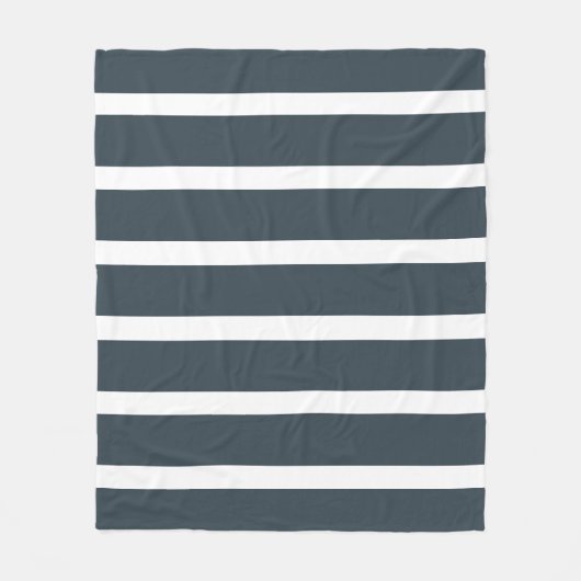 Navy Blue Vertical Stripes Fleece Deken (Voorkant)