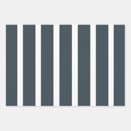 Navy Blue Vertical Stripes Inpakpapier Vel