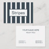 Navy Blue Vertical Stripes Visitekaartje (Voorkant / Achterkant)