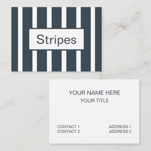 Navy Blue Vertical Stripes Visitekaartje (Voorkant / Achterkant)