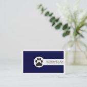 Navy blue Vet/Veterinary Clinic minimalist Visitekaartje (Staand voorkant)
