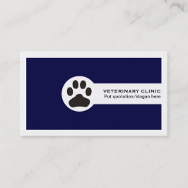 Navy blue Vet/Veterinary Clinic minimalist Visitekaartje
