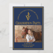 Navy Blue Veterinaire School Afstudeerfeest Kaart (Voorkant)