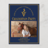 Navy Blue Veterinaire School Afstudeerfeest Uitnodiging Briefkaart (Voorkant)