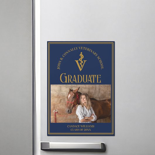Navy Blue Veterinaire School Foto Afstuderen Magne