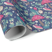 Navy Blue Vintage Cottagecore Cadeaupapier (Rol Hoek)