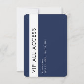 Navy Blue VIP All Access 3,5" x 5" ID-badge Kaart (Achterkant)