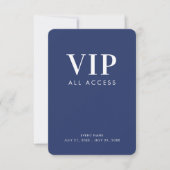 Navy Blue VIP All Access 3,5" x 5" ID-badge Kaart (Voorkant)