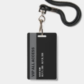 Navy Blue VIP All Access Pas Event ID Badge (Achterkant met lanyard)