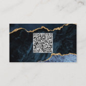 Navy Blue Visitekaartje met uw QR-code (Achterkant)