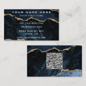 Navy Blue Visitekaartje met uw QR-code (Voorkant / Achterkant)