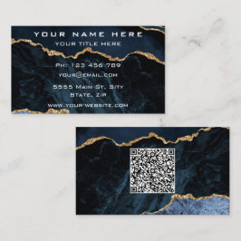 Navy Blue Visitekaartje met uw QR-code