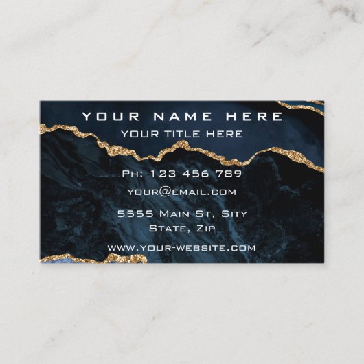 Navy Blue Visitekaartje met uw QR-code (Voorkant)