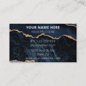 Navy Blue visitekaartje sjabloon met QR-code (Voorkant)