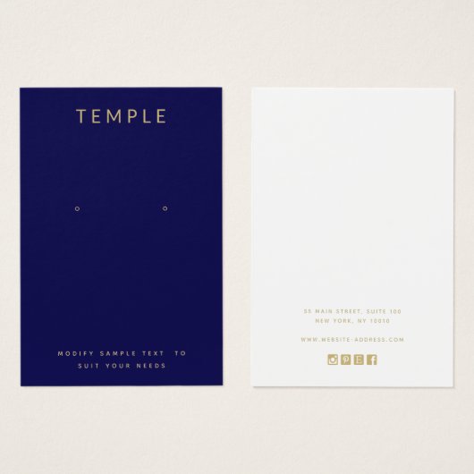 Navy Blue Voeg je Logo-verkenningskaart toe Visitekaartje (Voorkant /achterkant)