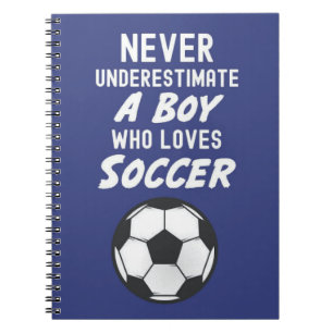 Navy Blue Voetbal Jongens Notitieboek