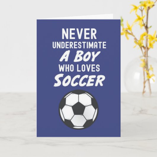 Navy Blue Voetbal Kaarten voor Kids Boy Sports Mod (Gele Bloem)