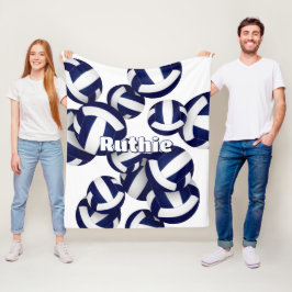 Navy Blue volleybal Club kleuren sportkamer decor Fleece Deken