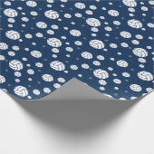Navy Blue Volleyball Chevron Patterned Cadeaupapier (Hoek)