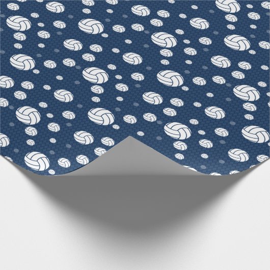 Navy Blue Volleyball Chevron Patterned Cadeaupapier (Hoek)