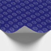 Navy Blue Volleyball Pattern Wrapping Paper Cadeaupapier (Hoek)