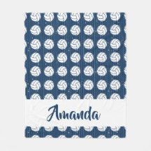 Navy Blue Volleyball Wood Floor Patterned