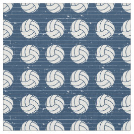 Navy Blue Volleyball Wood Floor Patterned Stof