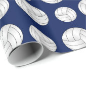 Navy blue volleybalpatroon cadeaupapier (Rol Hoek)