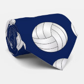 Navy blue volleybalpatroon stropdas (Opgerold)