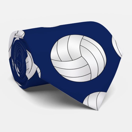 Navy blue volleybalpatroon stropdas (Opgerold)