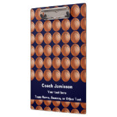 Navy Blue voor Basketball Coach, naam, bedankt Klembord (Links)