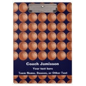 Navy Blue voor Basketball Coach, naam, bedankt Klembord (Voorkant)