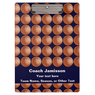 Navy Blue voor Basketball Coach, naam; Klembord
