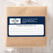 Navy Blue vriendelijk leveren aan Logo Verzending Etiket (Insitu)