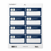 Navy Blue vriendelijk leveren aan Logo Verzending Etiket (Full Sheet)