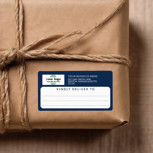 Navy Blue vriendelijk leveren aan Logo Verzending Etiket