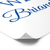 Navy Blue Vrijgezellenfeest Floral Poster (Hoek)