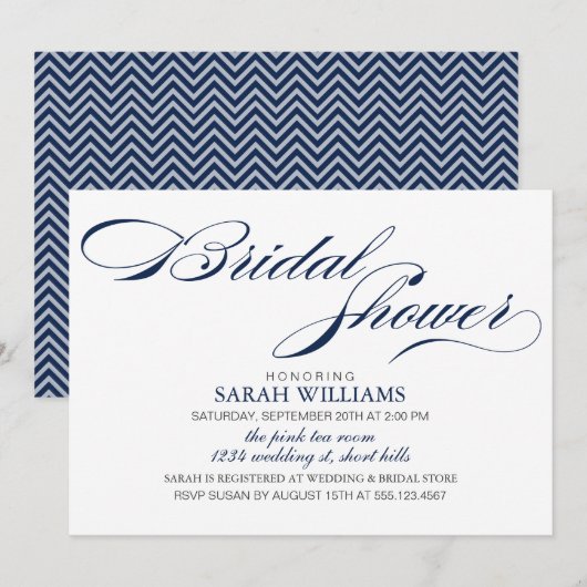 Navy Blue Vrijgezellenfeest Kaart (Voorkant / Achterkant)