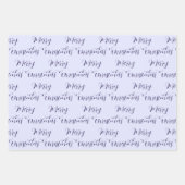 Navy Blue Vrolijk Kerst Mix Inpakpapier Vel (Voorkant 2)